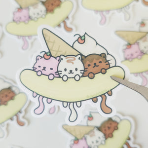 Ice Cream Cat Mini Sticker Flake
