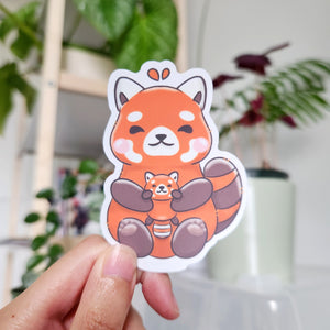 Red Panda Doll Sticker Flake