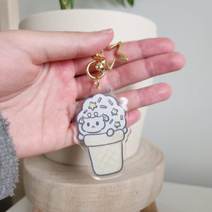 Vanilla Ice Cream Sheep Keychain