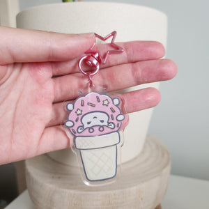 Strawberry Ice Cream Sheep Keychain