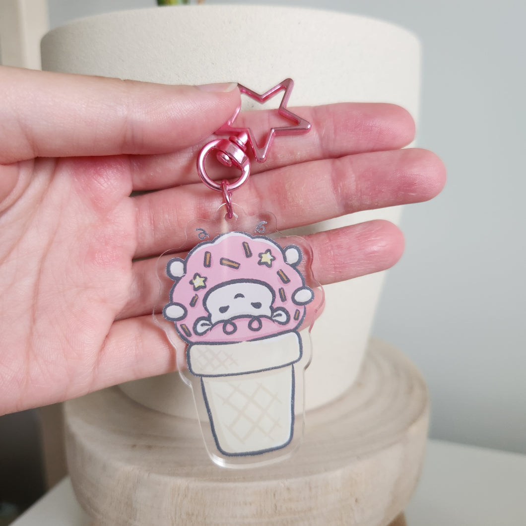 Strawberry Ice Cream Sheep Keychain