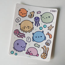 Load image into Gallery viewer, Clear Rainbow Sea Creature Stickers
