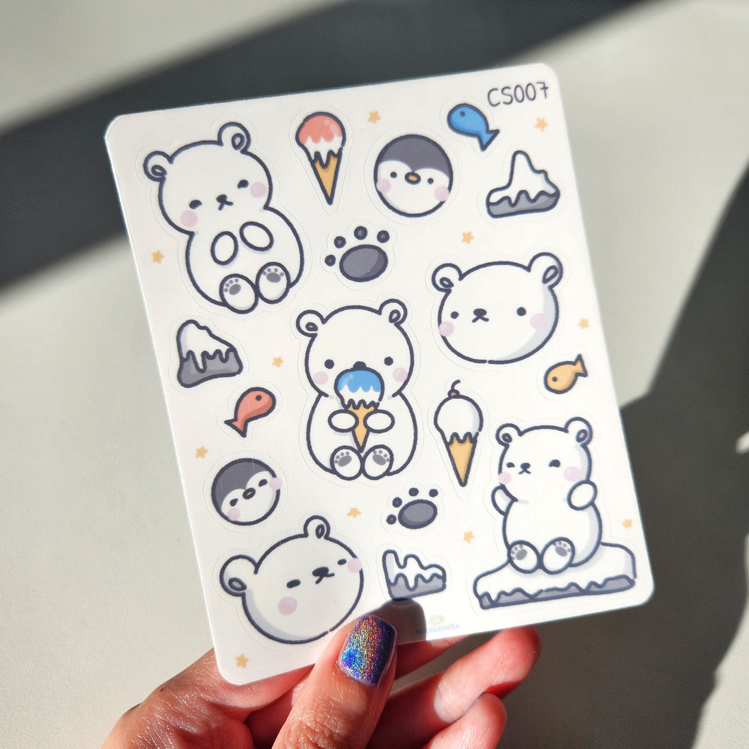 Polar Bear Clear Stickers