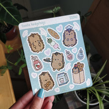 Load image into Gallery viewer, Foodie Hedgehogs Holographic Stickers
