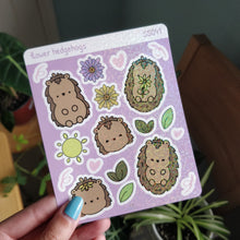 Load image into Gallery viewer, Flower Hedgehogs Holographic Stickers

