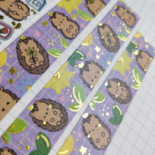 Load image into Gallery viewer, Flower Hedgehogs Gold Foiled Washi Tape
