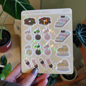 Animal Foods Holographic Stickers