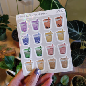 Bubble Tea Holographic Stickers