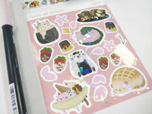 Load image into Gallery viewer, Foodie Cats Holographic Stickers
