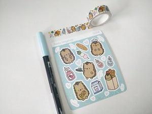 Foodie Hedgehogs Holographic Stickers