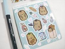 Load image into Gallery viewer, Foodie Hedgehogs Holographic Stickers
