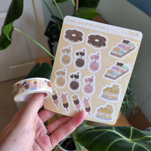 Animal Foods Bundle (Holographic Stickers + Gold Foiled Washi Tape)